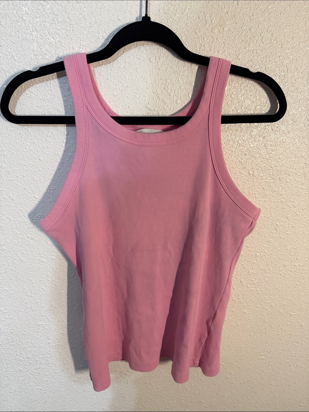 H&M Pink Ribbed Tank Top - Sleeveless Scoop Neck